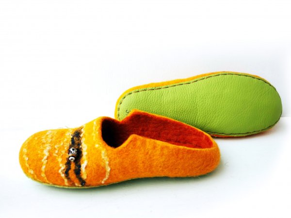 37 d veltos moteriškos šlepetės Gelsvė2 - Shoes & slippers