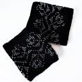 Hand-knitted black wristbands with beads - Wristlets - knitwork