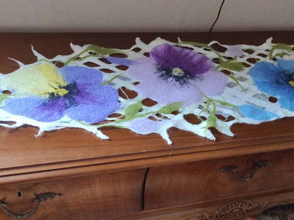 Veltas takelis su našlaitėmis - Tablecloths & napkins