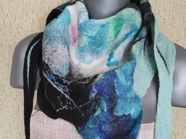 Veltas šalikas " Žiemos monai" - Scarves & shawls