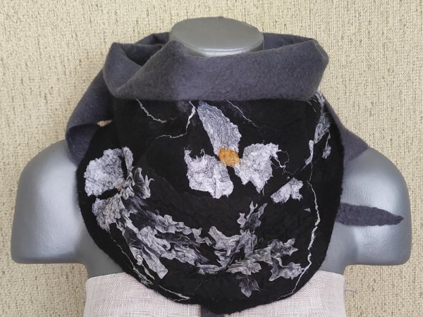 Veltinio šalikas " Žiemos naktis" - Scarves & shawls