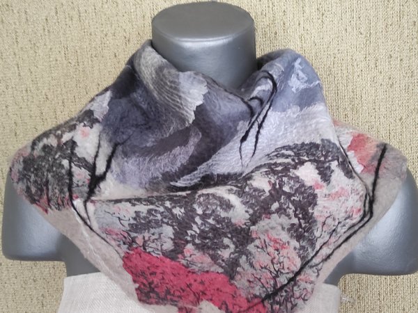 Veltinio šalikas " Medžiai " - Scarves & shawls