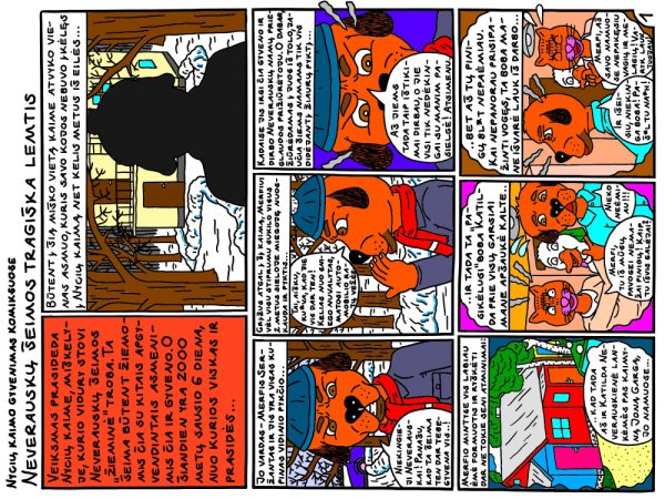 Komiksas - Neverauskų šeimos tragiškos lemties istorija. 1 - Computer graphics