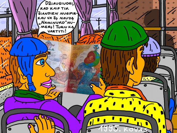 Vaikystės prisiminimas apie važiavimą su autobusu iš miesto namo, vis skaitant nusipirktą žurnalą "Naminukas" - Computer graphics