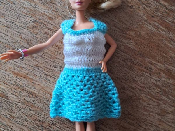 White lace dress for Barbie doll, handmade - Dolls & toys