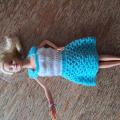 White lace dress for Barbie doll, handmade - Dolls & toys - needlework