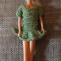 Green dress for Barbie doll, handmade - Dolls & toys - needlework