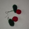Earrings "Cherry" - Earrings - felting