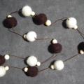 Brown and white necklaces - Necklaces - felting
