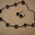 Black and white set - Necklaces - felting