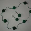 Green set for woman and girl - Necklaces - felting