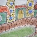 Painting "City 2" - Watercolor - drawing