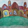 Painting "City. Conversation" - Watercolor - drawing