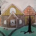Painting "City. Family" - Watercolor - drawing