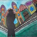 Painting "City. Far and Near" - Watercolor - drawing