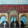 Painting "City. Life1" - Watercolor - drawing