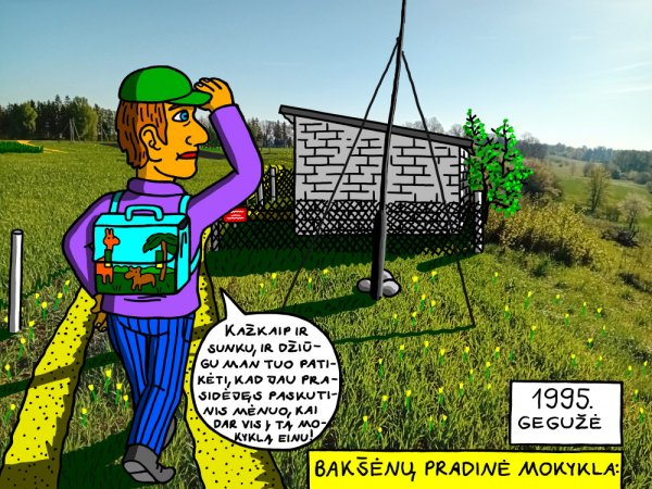 Kelias į pradinę mokyklą Bakšėnuose, paskutinįjį jos lankymo mėnesį - Computer graphics