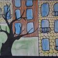 Painting "City. Yard1" - Watercolor - drawing