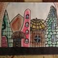 Painting "City. At the end of the tunnel" - Watercolor - drawing