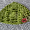Green hat. Handmade crocheted hat for an adult - Hats  - needlework