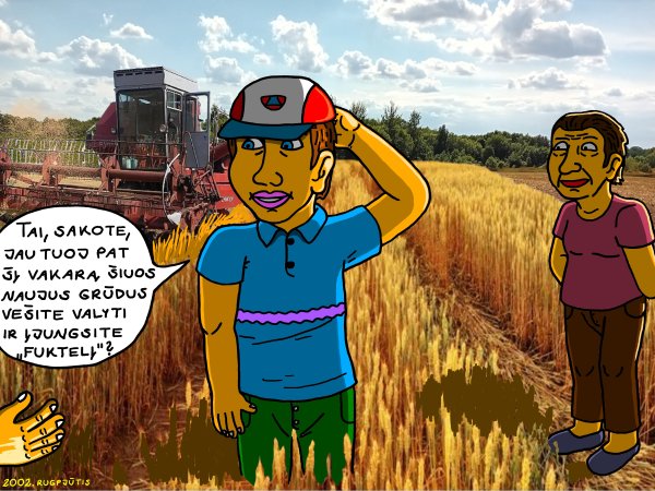 A memory of mowing our rye field at the southern end of the Papyvesis Valley, at the end of summer - Computer graphics