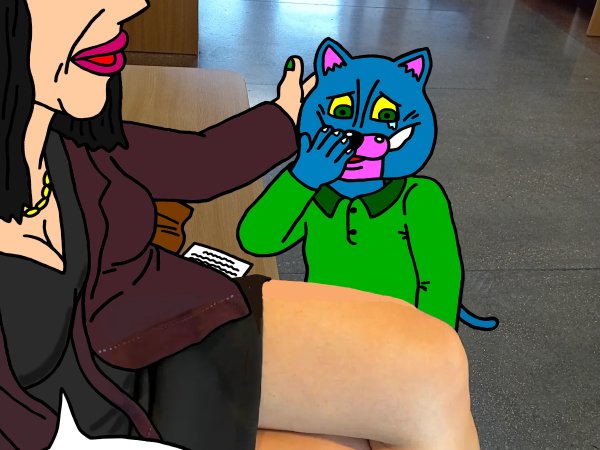 Ksena Katinienė accompanies her little grandson Ringaudas, who is going to the dentist at the Polyclinic - Computer graphics