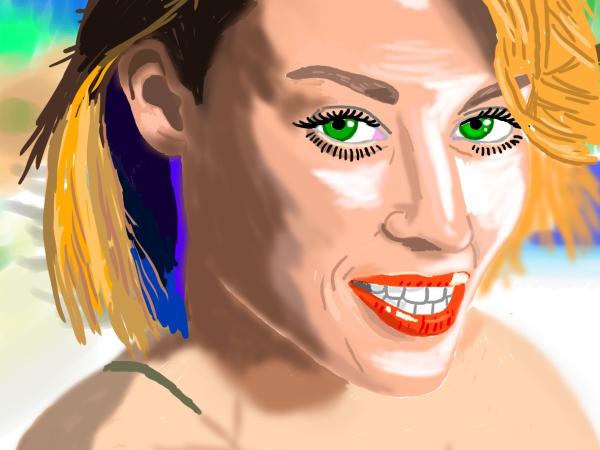 A portrait of singer Kylie Minogue - Computer graphics