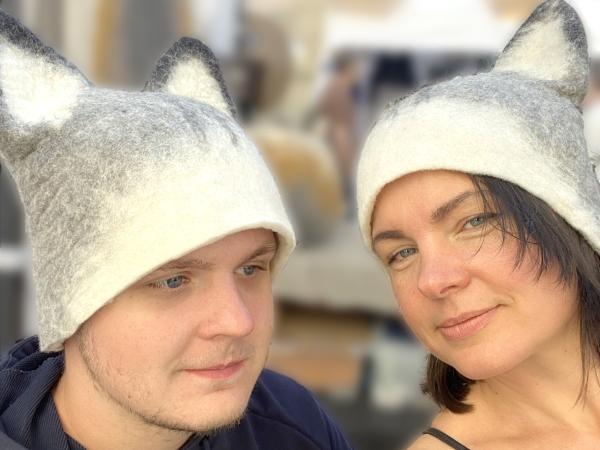 Wolf Hat with Ears – Grey - Hats