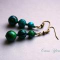 Earrings " Green turquoise " - Earrings - beadwork
