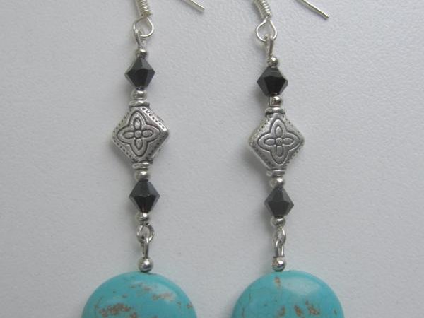 Tukis blue + black swarovskiukai - Earrings