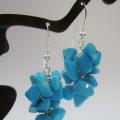 Turquoise clusters - Earrings - beadwork