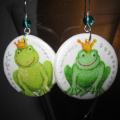 Frog earrings - Queen - Earrings - beadwork
