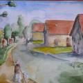 Watercolor houses - Pictures - drawing