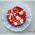 Brooch " red-white " - Brooches - making