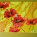 Poppy blossom - Oil painting - drawing