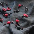 black-red - Necklace - needlework