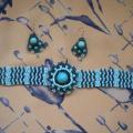 Bracelet and earrings with turquoise - Kits - beadwork