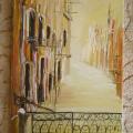 Golden narrow streets - Oil painting - drawing