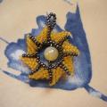 Sun Pendant with nephritis - Neck pendants - beadwork