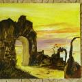 Ruins - Oil painting - drawing