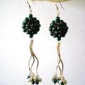 Green pearl - Earrings - beadwork