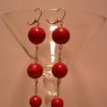 red icicles - Earrings - beadwork
