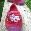 Dahlias color ... - Shoes & slippers - felting