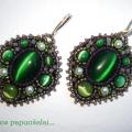 Emerald - Earrings - beadwork