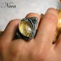 rings with lemon - Rings - beadwork