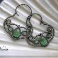 earrings Green Dropplets - Earrings - beadwork