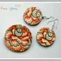 Spotted (earrings and brooch) - Decoupage - making