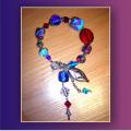 Blue with RED - Bracelets - beadwork