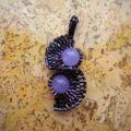 Purple improvisation - Neck pendants - beadwork