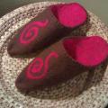 Brown-red - Shoes & slippers - felting